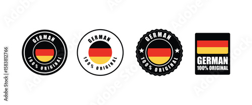 German 100% Original Product Badges - Flag & Quality Seals

