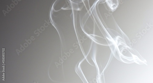 Abstract White Smoke Swirling in Gray Background for Artistic or Scientific Use