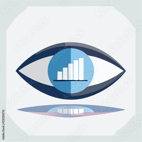 Stylized human eye showing data chart in the pupil reflection