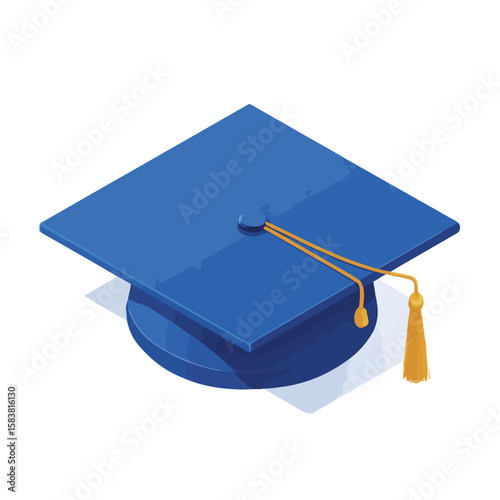 graduation cap isolated in White Background, graduation cap vector, Flat lay vector illustration