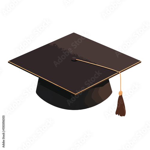 graduation cap isolated in White Background, graduation cap vector, Flat lay vector illustration