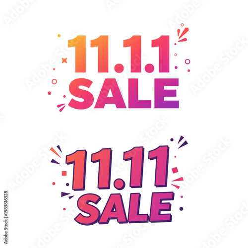 Colorful graphics announcing November eleventh sale, suitable for promotional materials and seasonal marketing campaigns to entice customers.