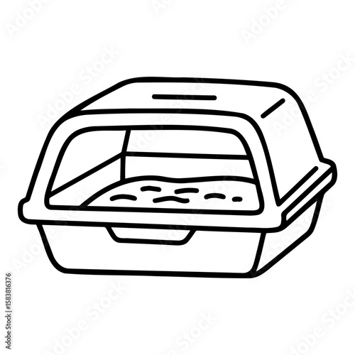Cat litter box illustration vector design 