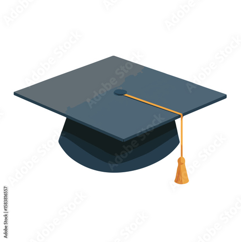 graduation cap isolated in White Background, graduation cap vector, Flat lay vector illustration