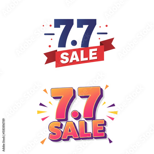 Celebrating July Seventh promotional design highlights a special event or seasonal sales with a vibrant, eye catching graphic.