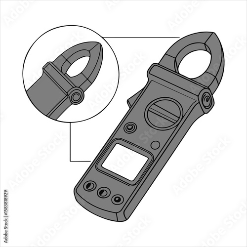 clamp meter black icon