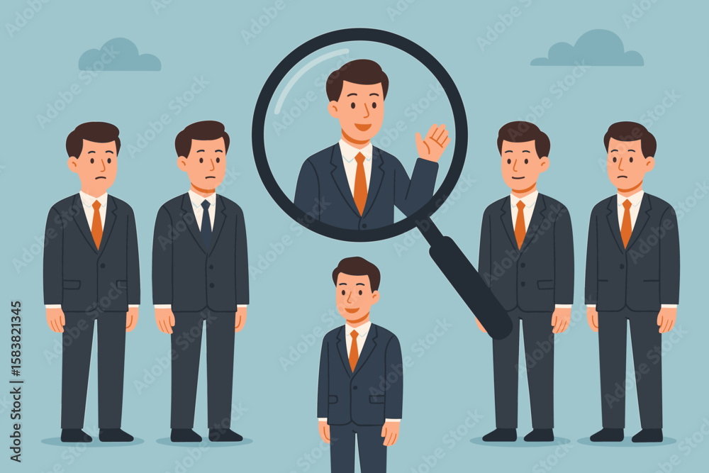Human resources choosing the best candidate for a new job. HR manager hiring an outstanding employee. Recruitment, employment, and career concept with a winning applicant.
