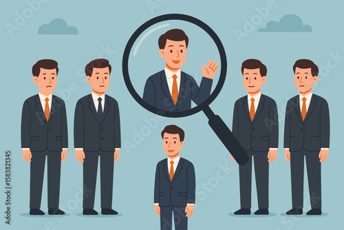 Human resources choosing the best candidate for a new job. HR manager hiring an outstanding employee. Recruitment, employment, and career concept with a winning applicant.