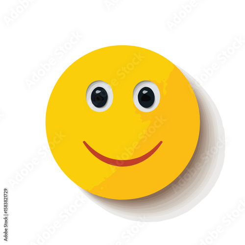 happy face isolated in White Background, happy face vector, Flat lay vector illustration