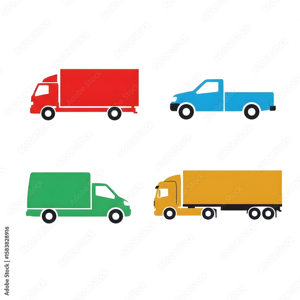 Fototapeta premium set of trucks