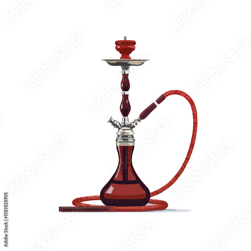 hookah isolated in White Background, hookah vector, Flat lay vector illustration