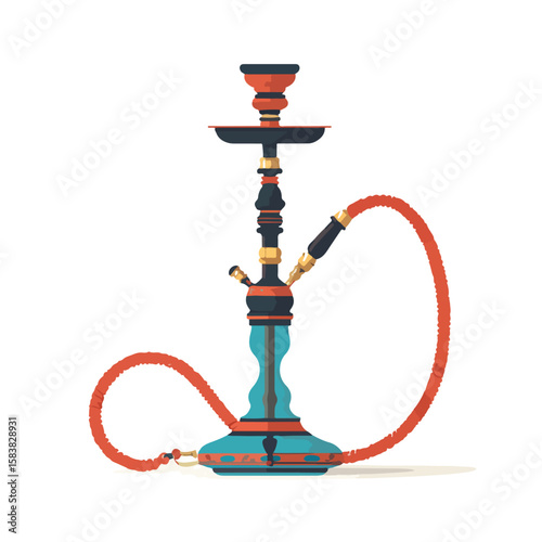 hookah isolated in White Background, hookah vector, Flat lay vector illustration