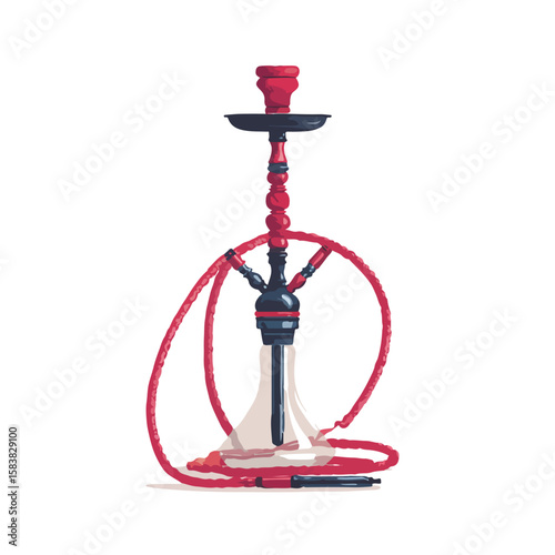 hookah isolated in White Background, hookah vector, Flat lay vector illustration