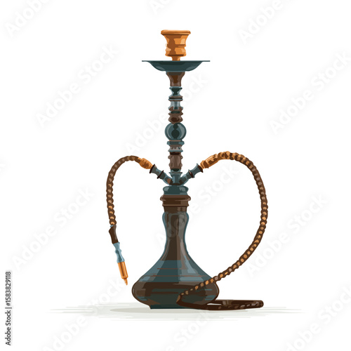 hookah isolated in White Background, hookah vector, Flat lay vector illustration