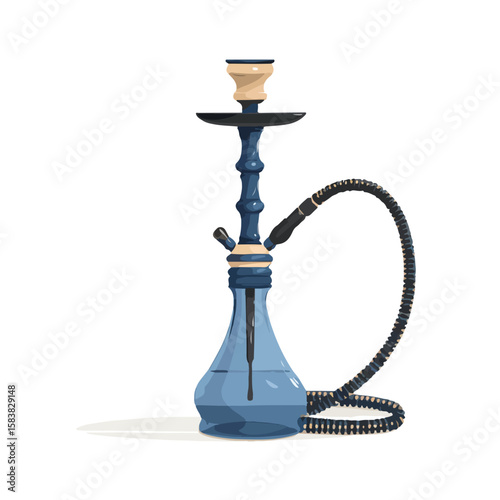 hookah isolated in White Background, hookah vector, Flat lay vector illustration
