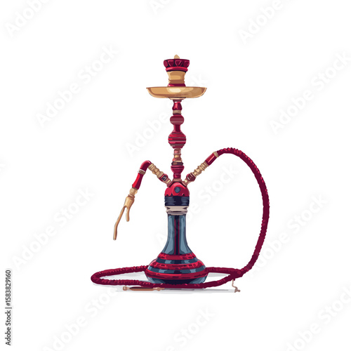 hookah isolated in White Background, hookah vector, Flat lay vector illustration
