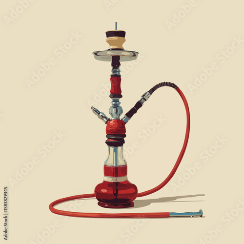hookah isolated in White Background, hookah vector, Flat lay vector illustration
