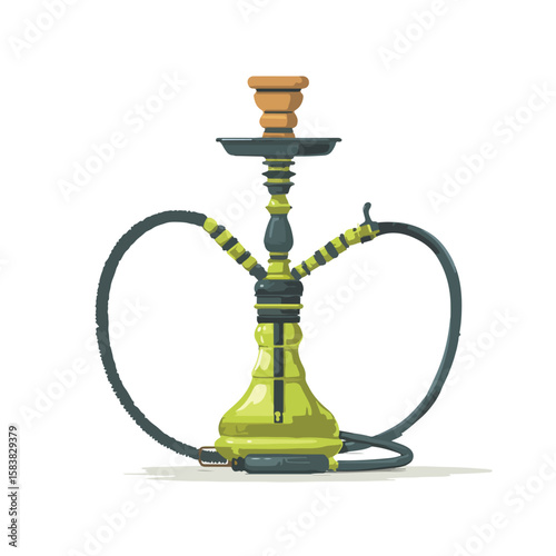 hookah isolated in White Background, hookah vector, Flat lay vector illustration