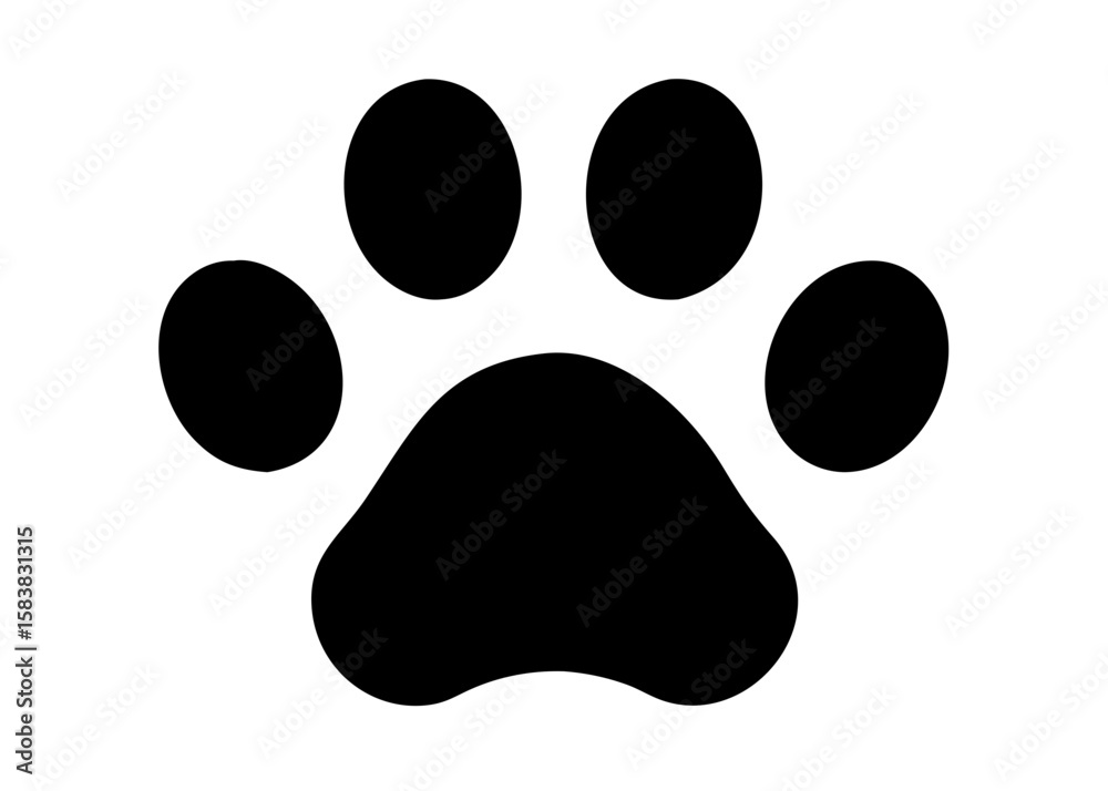 Dog paw icon vector Dog paw icon vector