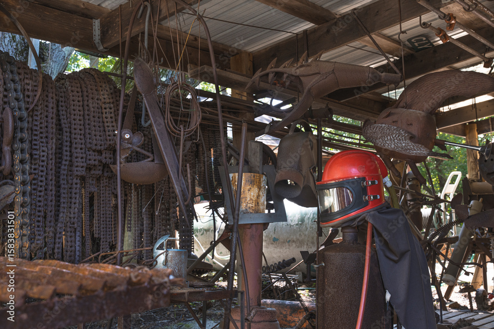 Naklejka premium metal working shop
