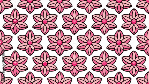 Wallpaper Mural Pretty pink floral seamless pattern; cheerful, feminine, and stylish design; perfect for textile, wallpaper, or website backgrounds. Torontodigital.ca