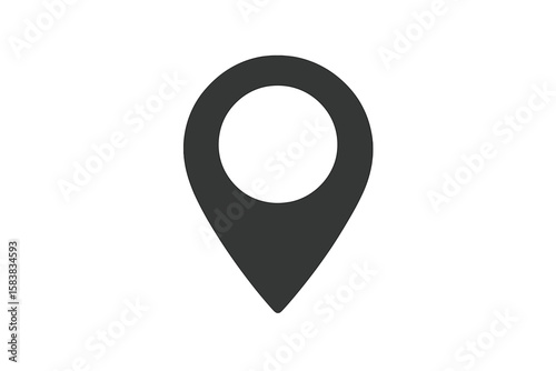 Modern Location Pin Marker Icon. Minimalist GPS Navigation Symbol. Black Map Pointer. Simple Geolocation Tag. Vector Illustration for Travel, Navigation, Map Apps, Direction, and Wayfinding Concepts.