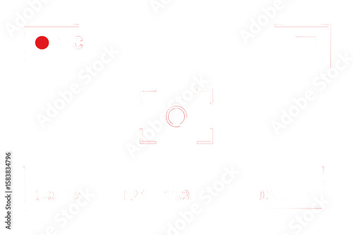 Camera Viewfinder Screen Overlay, Video Recorder Interface, Digital HUD Display, REC Icon, ISO, Shutter Speed, Battery, Full HD Video Recording Template