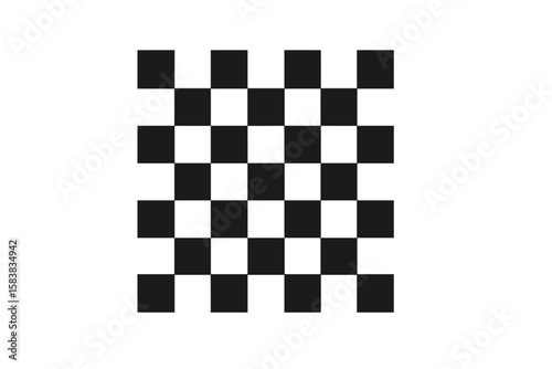 Seamless Black and White Checkerboard Pattern, Transparent Background, Classic Geometric Square Tile Vector, Modern Minimalist Abstract Design, Editable PNG Illustration