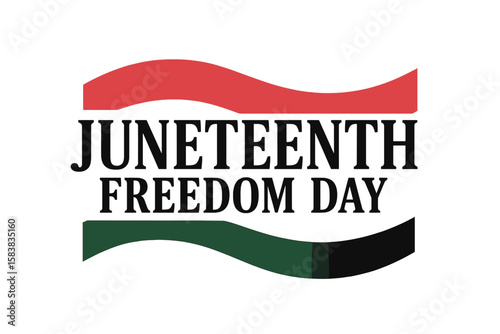 Juneteenth Freedom Day banner for June 19 celebration. Vector graphic logo for African American heritage and emancipation holiday. Black history month symbol illustration.