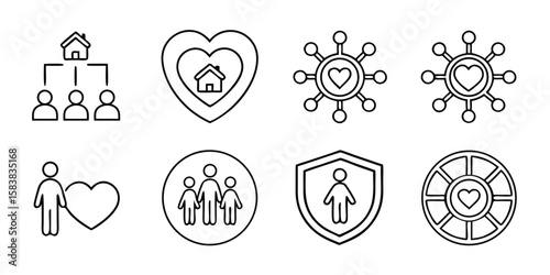 Family community care protection icons icon png
