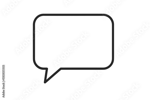 Speech bubble frame vector, empty chat bubble icon, comment dialog symbol, blank talk and thought sign, transparent PNG and vector illustration, communication concept graphic