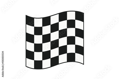 Black and White Checkered Racing Flag Vector, Seamless Rally Finish Line Pattern, Motorsport Symbol, Transparent Background, High-Resolution Stock Illustration, Iconic Race Flag Design