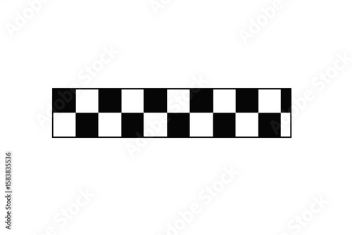 Seamless Checkered Pattern Banner, Black and White Racing Finish Line, Square Grid Texture, Motorsport Flag, Transparent Vector Background, Race Event Decoration, Automotive Graphic Design Element