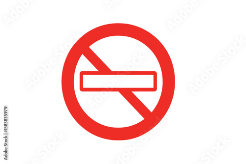 No entry traffic sign vector icon. Do not enter symbol for wrong way or restricted access. Prohibition and warning concept. Forbidden area. Isolated on transparent png.