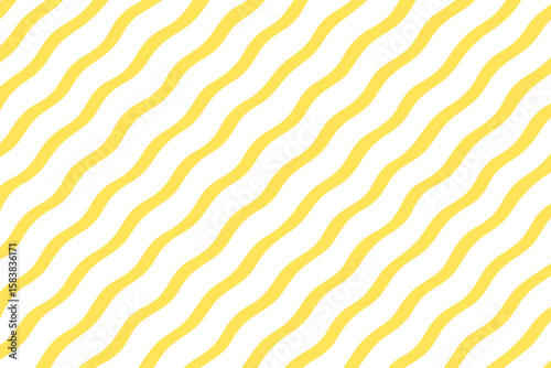 Seamless pattern with yellow wavy diagonal stripes. Abstract sunny background. Simple summer texture for wallpaper or fabric. Modern geometric vector design.