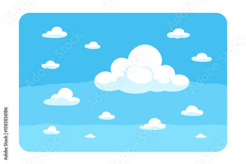 Vibrant Orange Background with Soft White Clouds, Transparent Vector Illustration, Bright Sky Design, Airy Atmosphere, Abstract Cloudscape for Graphic Design and Digital Art
