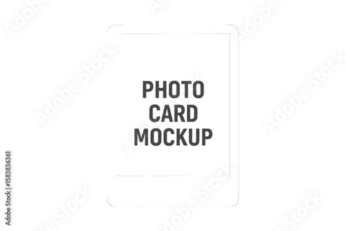 Realistic photo card frame mockup. Blank instant picture template for memory snapshots. Vector illustration for design portfolio, isolated on transparent background.