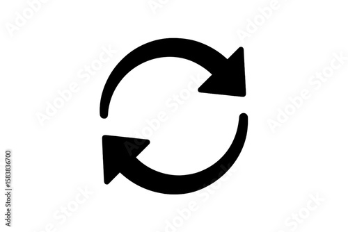 Circular arrows icon for refresh, reload, and update. Loop, repeat, and synchronization symbol. Vector graphic of a rotation process, exchange, or recycling concept for web.
