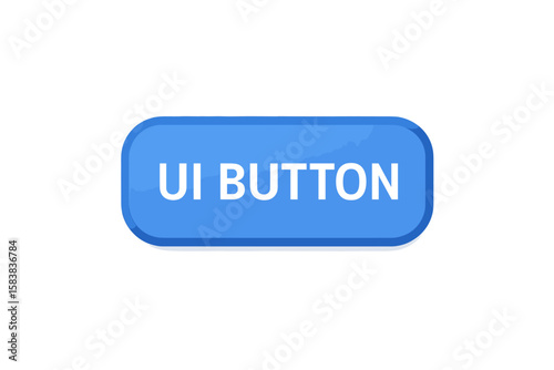 Modern blue UI button for web and mobile app interface. Vector illustration of a clickable element. Graphic design template for website banners, isolated on white.