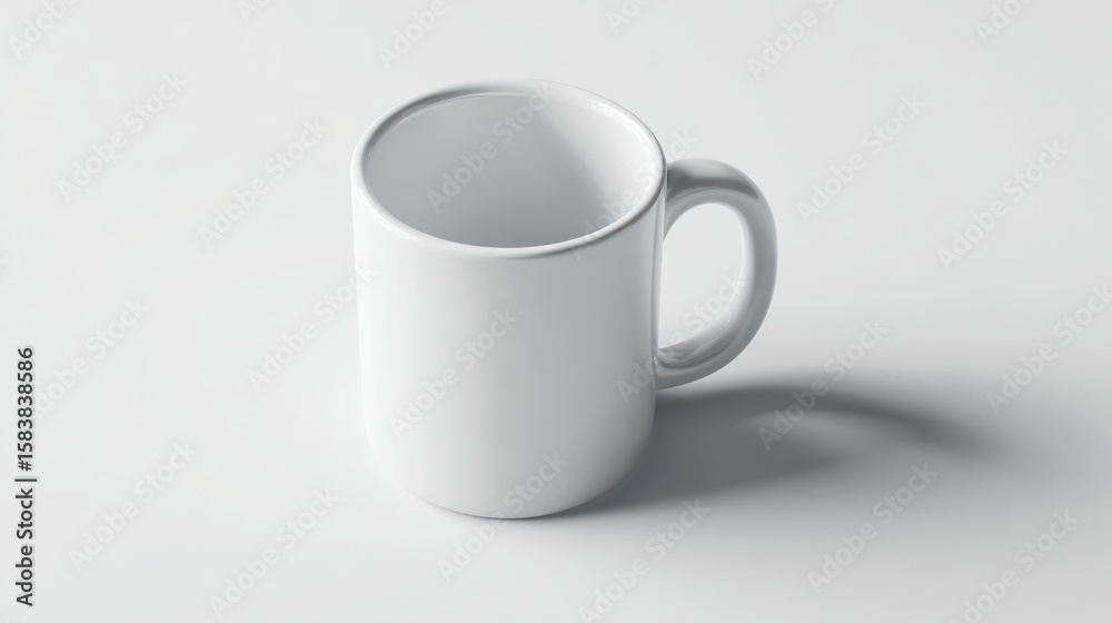 Obraz premium Empty white mug on a white surface