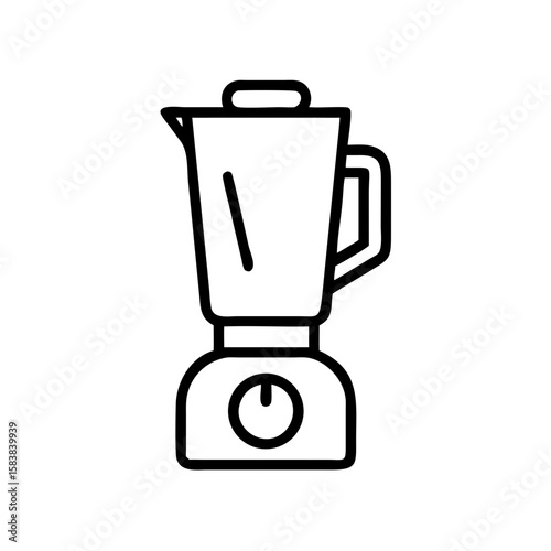 Blender in minimalist style with simple design and black outline  