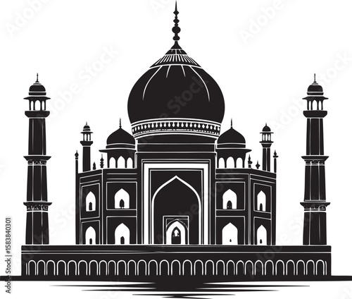 Taj Mahal silhouette architectural monument India architecture