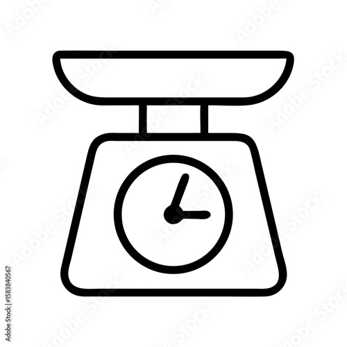 Kitchen scale with clock design in minimalist style for food preparation  