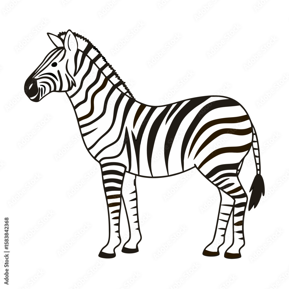 Fototapeta premium ah the majestic zebra nature monochrome marvel