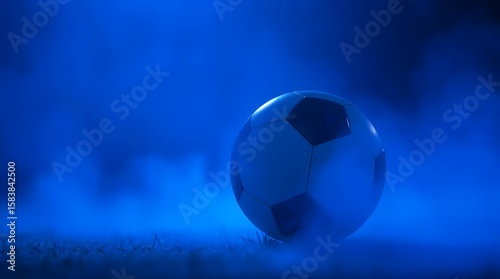 soccer ball on blue