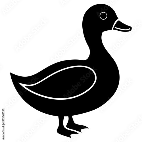 isolated duck silhouette vector design black 