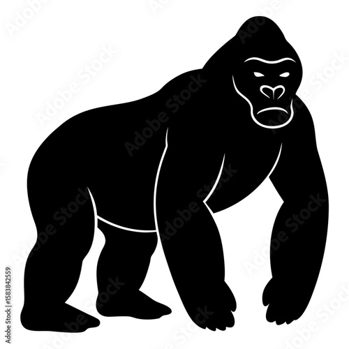 isolated gorilla silhouette vector design black