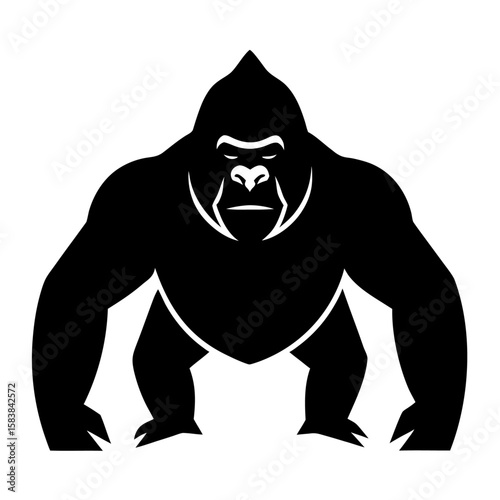 isolated gorilla silhouette vector design black