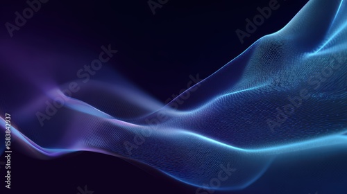Elegant abstract wave pattern with flowing blue and purple lines in motion