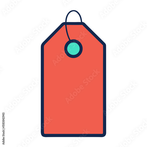 Simple tag with a hole in a vibrant flat design